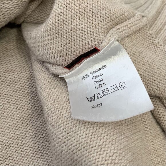 Signum Mens Size Large Khaki Tan Zip Sweater Grandpa Cardigan Minimalist Preppy - Picture 8 of 8